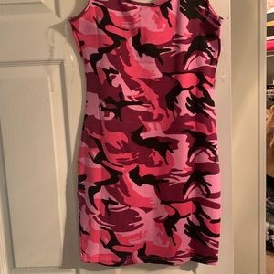 Fashion Nova pink and camo dress.